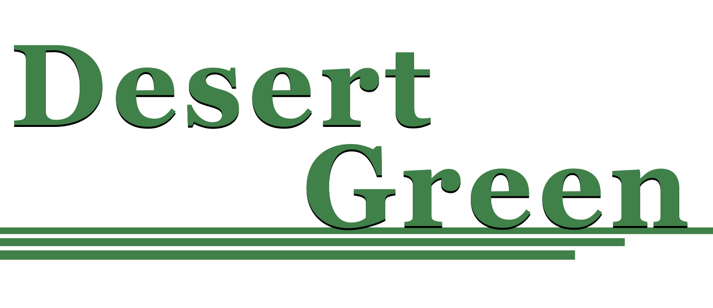 A green text that reads "Desert Green" on a black background.